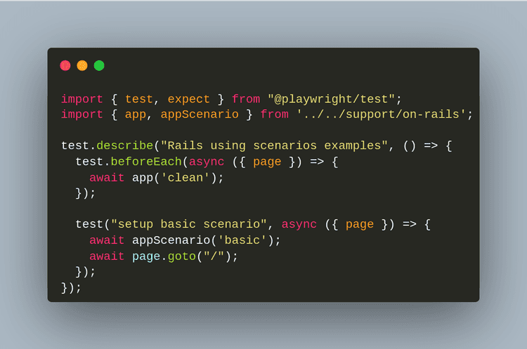 Basic Example using Scenarios