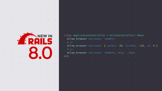 Rails 8.0 adds allow_browser to set minimum versions for application